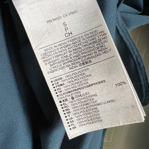 Banana Republic Deep Teal Blue V-Neck Blouse - Picture 4 of 8